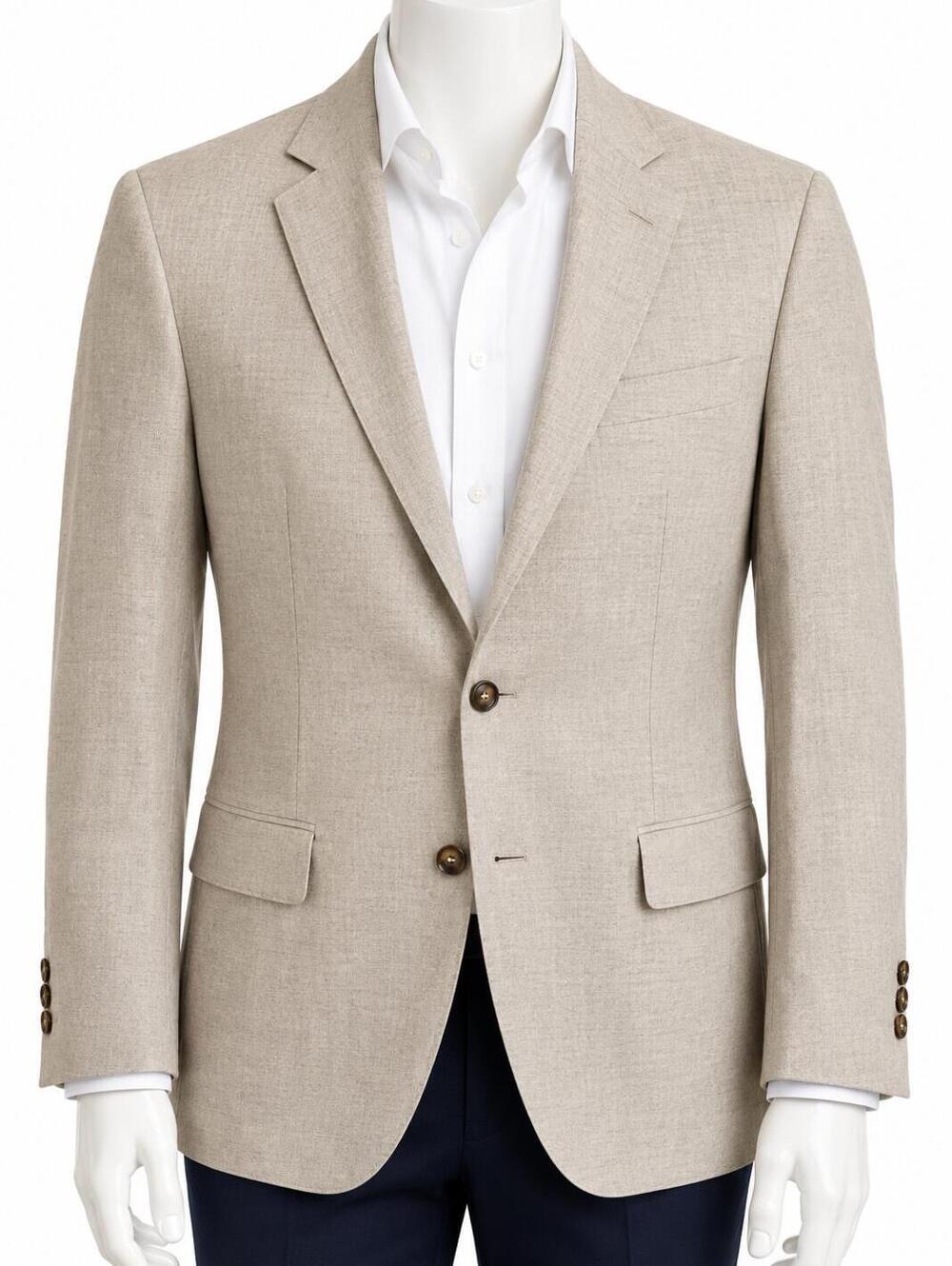 Eddie Bauer Beige Linen Blend Blazer Sport Coat Classic Men’s Jacket - 42R
